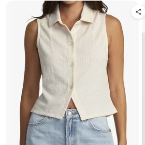 RVCA Klein Knit Button Up Tank Top - M